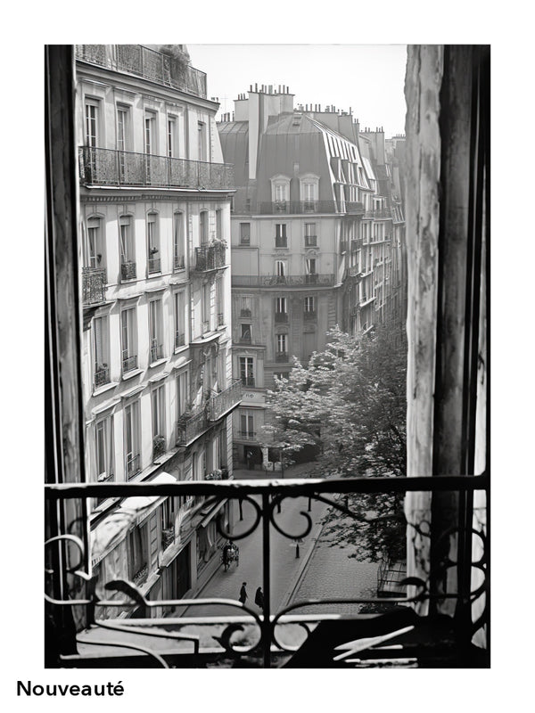 Affiche Old Paris Balcon 30 X 40Cm Tableau