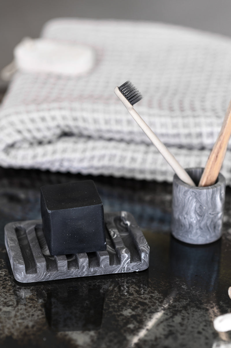 Porte-savon noir en Jesmonite