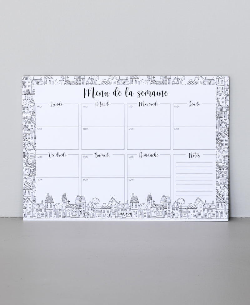Bloc-notes Semainier Menu Maison
